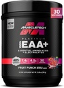 MuscleTech Platinum Essential Aminokisline dodatek z elektroliti, sadni punch - Predworkout prašek za energijo, rast mišic in moč graditelj - EAA kompleks za moške in ženske - 30 Serving