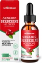 Organski Berberine HCl 1000mg Tekoče kapljice - s Ceylon Cimet Turmeric mleko Thistle Artichoke - Visoka biološka razpoložljivost Dopolnilo za moške - Veganski sladkor prost Gluten 2fl. oz (60ml)