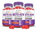 (3 paket) Ultra Quick Keto ACV Gummies Extreme 2000MG Ultraquick Keto Gummies Apple Cider Vinegar Oblikovan z Granatni sok sladkorne pese v prahu B12 Vegan Non GSO 180 Gummys