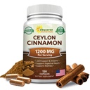 Naravni Cinnamon Cinnamon 1200mg - 120 Kapsule, pravi cimet iz Šrilanke, Extract dodatek tablete spodbuja zdravje srca