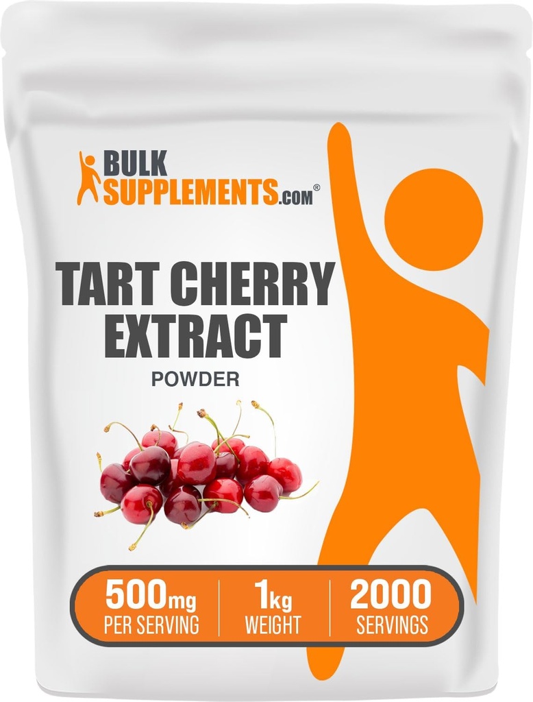 BulkSupplements.com Tart Cherry Extract Powder - Tart Cherry Supplement, Zeliščni dodatek - Antioksidant Vir, Gluten Free, 500mg na Serving, 5kg (11 funtov) (Pack of 5)