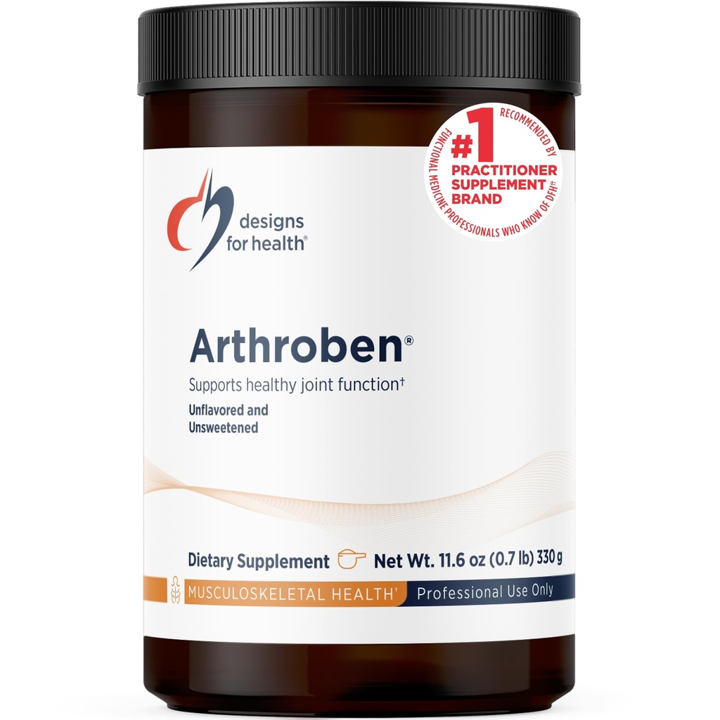 Designs for Health Arthroben Unflavored/Nesladkane - Kolagen Peptides Powder + Botanicals za pomoč pri podpiranju zdravih sklepov - Peptide Drink Mix, Non-GMO (30 strežnikov / 330g)