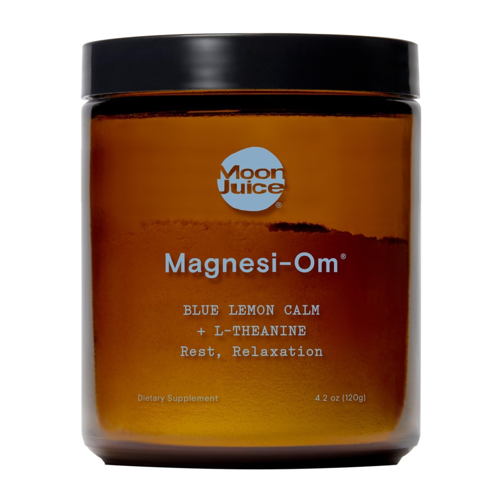 Moon Juice Magnesi-Om Magnezij v prahu dodatek - Chelllation Magnezij Complex + L-Theanine Mešanica za počitek, Sprostitev & Rednost - Vegan, Non-GMO & No Sugar, Blue Lemon, 3.7 oz, 30 Sevings
