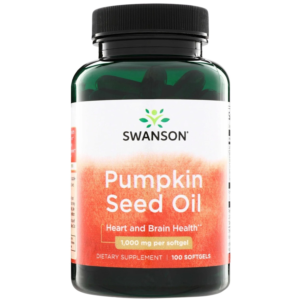 Swanson Pumpkin Seed Oil Prostate and Wellness Support Supplement for Men Seeking Natural EFA Benefits - Highly Bioavailable - 1,000 mg (100 Softgels)