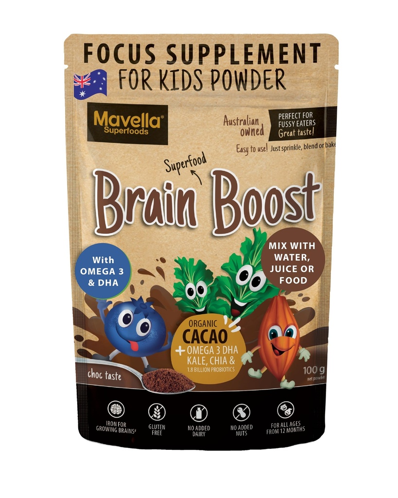 Focus Supplement for Kids Brain Boost - Omega-3 DHA Flaxseed Natural Focus & Pozor Dodatek za otroke s pozornostjo izziv podpora Otroci Focus Vitamini 3.52oz (100g)