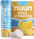 Nuun Daily Electrolyte tablete z magnezijem, kalcij, kalij, klorid in natrij, brez gluten, brez sladkorja, & Vegan, limonska Splash Flavor, 8 Pack (80 Servings skupaj)