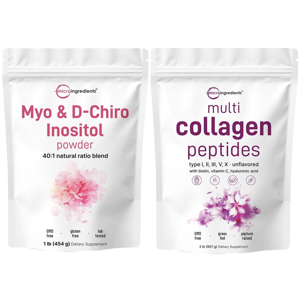 mikro sestavine multi kolagenski proteini v prahu 2 lbs & Myo & D-Chiro Inositol v prahu paket 2 