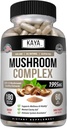 Kaja Naturals Premium goba kompleks močen - goba dodatek - goba kompleksne kapsule 1995mg na strežbo - Aids Duševna jasnost podpira imunski sistem, Wellness & Vitality - 180 Count
