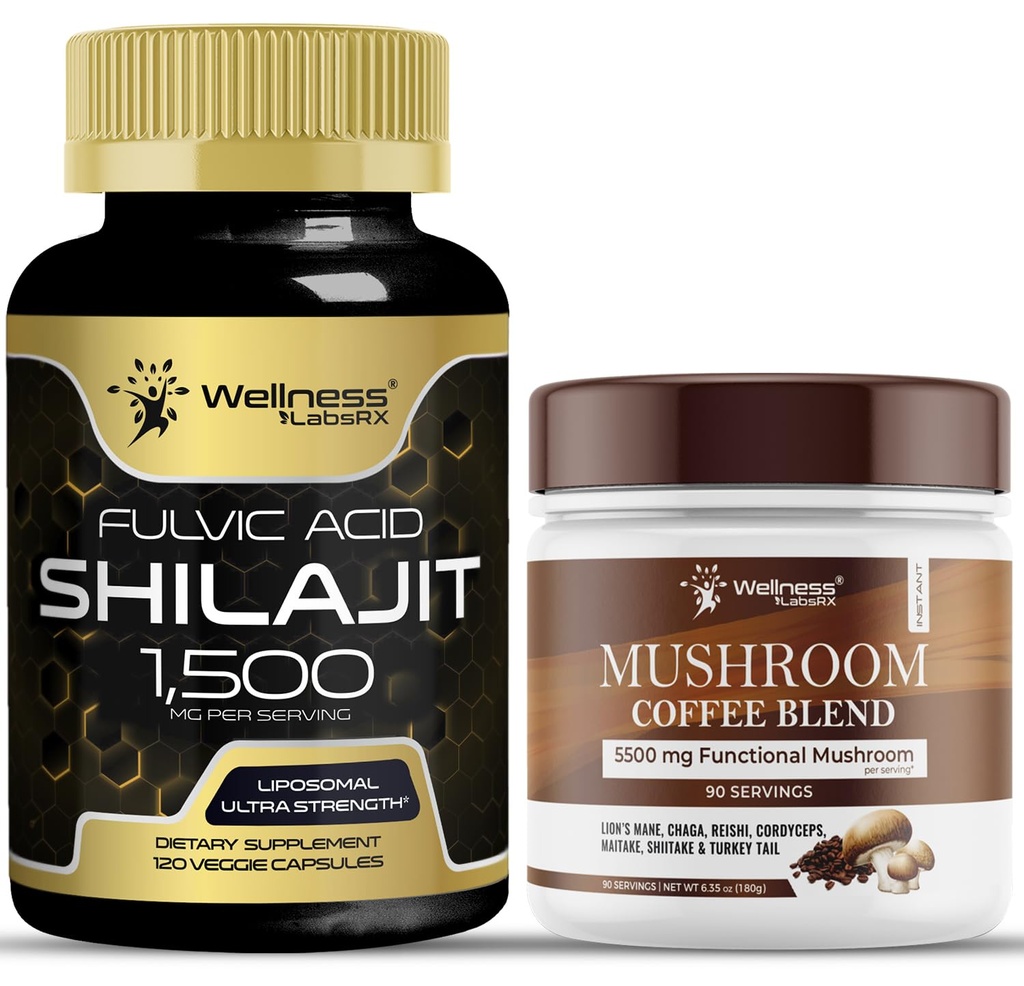 Wellness LABSRX Shilajit Čiste himalajske kapsule 15.000 mg - mešanica kave iz gob