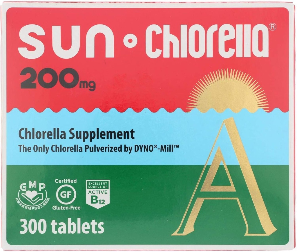 SUN KLORELLA – dodatek za klorolo, vitaminsko bogate in vegansko prijazne tablete (200 Mg - 300 ct)