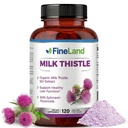 FineLand Milk Thistle Pills 50:1 Extract – 120 Veganske kapsule - 20.000 mg Strenght z 80% silimarin Flavonoidi – Jetra in antioksidanti Podpora 