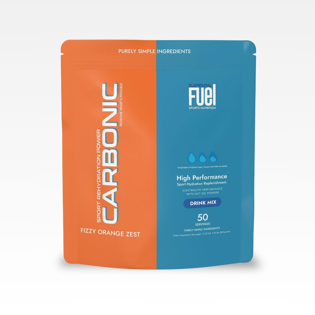 Karbon Orange Zest Hydration & MCT Oil Powder Nutrition - First-Ever Advanced Electrolyte & MCT Formula, Izboljša Hidracijo, Trajna energija, & Recover - 50 Servings