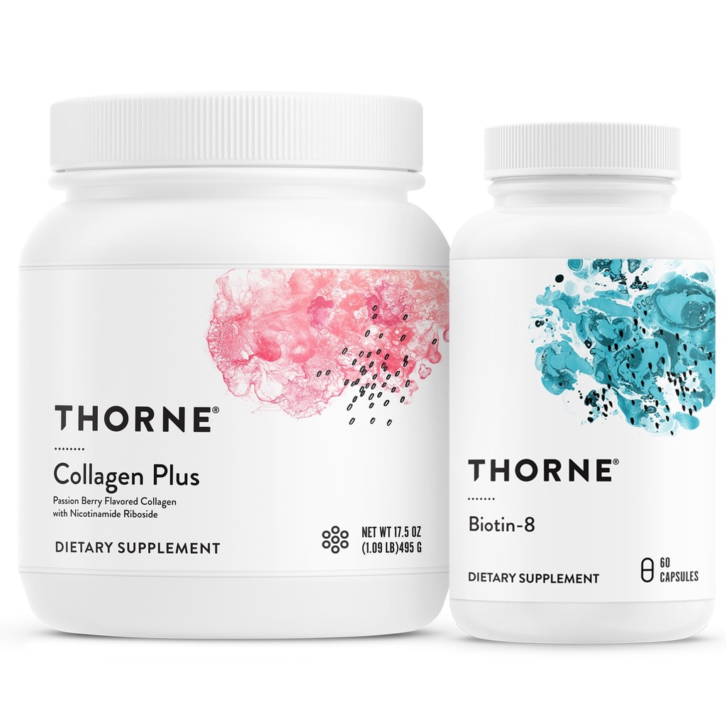 THORNE - Colagen Plus in Biotin 8 paket za radikalno kožo, lase in nohte - 30 strežnice