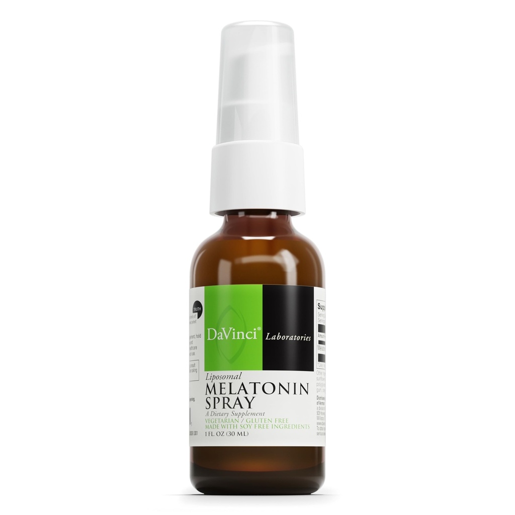 DAVINCI Labs Liposomal Melatonin Spray - Pomoč za spanje - Posteljni pršilo s 3 mg melatonina na postrežbo - hitro delujoča formula - Podpira mirno spanje - 30 ml