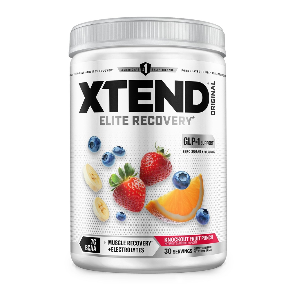 Xtend Original BCAA Powder 7g BCAA in 2,5g L-glutamin, Sugar Free Post Workout Muscle Recovery Drink z aminokislinami za moške in ženske, 30 Servinga
