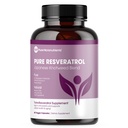 Pure Resveratrol Supplement - Dodatna moč 600mg Trans-Resveratrol na servis - za srce, kognitivne, imunske zdravstvene podpore – Prečiščen in biorazpoložljiv - 60 Veganske kape