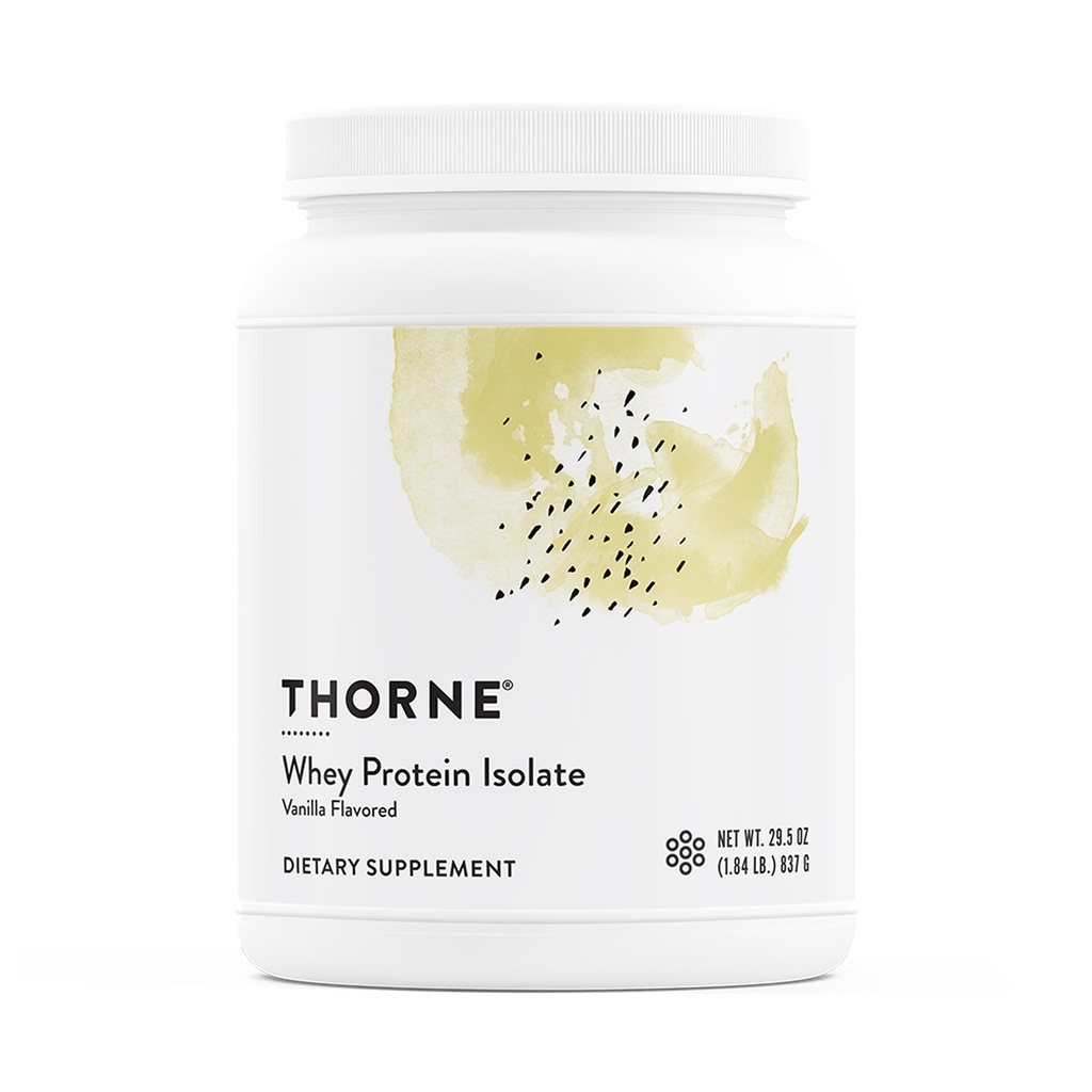 THORNE - izolat sirotkinih beljakovin - 21 Gram sirotkinih beljakovin v prahu - NSF Certified for Sport - Vanilla - 29,5 Ounce - 30 Servisi