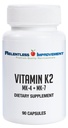 Naravni vitamin K2 MK4 Plus Vitamin K2 MK7 Visoka stopnja čistosti 15.000mcg MK-4 + 60mcg MK-7 podpira zdravje kosti in arterij Vegi-kapsule Soy-free