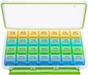 BUG HULL Mesečni tablete Organizator, Moistrure-Proof velike 28 dni Tablete Box z Odstranljivi 4 Tedni Tablete primeri Vrstice, Medicine tablete Organizator, Potovalne tablete Organizator z enomesečni tablet vsebnik za vitamin