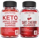 60 Keto Apple Cider Vinegar Gumies Napredna izguba teže + 60 Tart Cherry Gumies z izvlečkom semena zelene