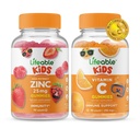 Življenjski cink 25mg Otroci + Vitamin C Otroci, Gummies Bundle - odličen okus, Vitamin dodatek, Gluten brezplačno, GSO brezplačno, Žvečljivi gumi
