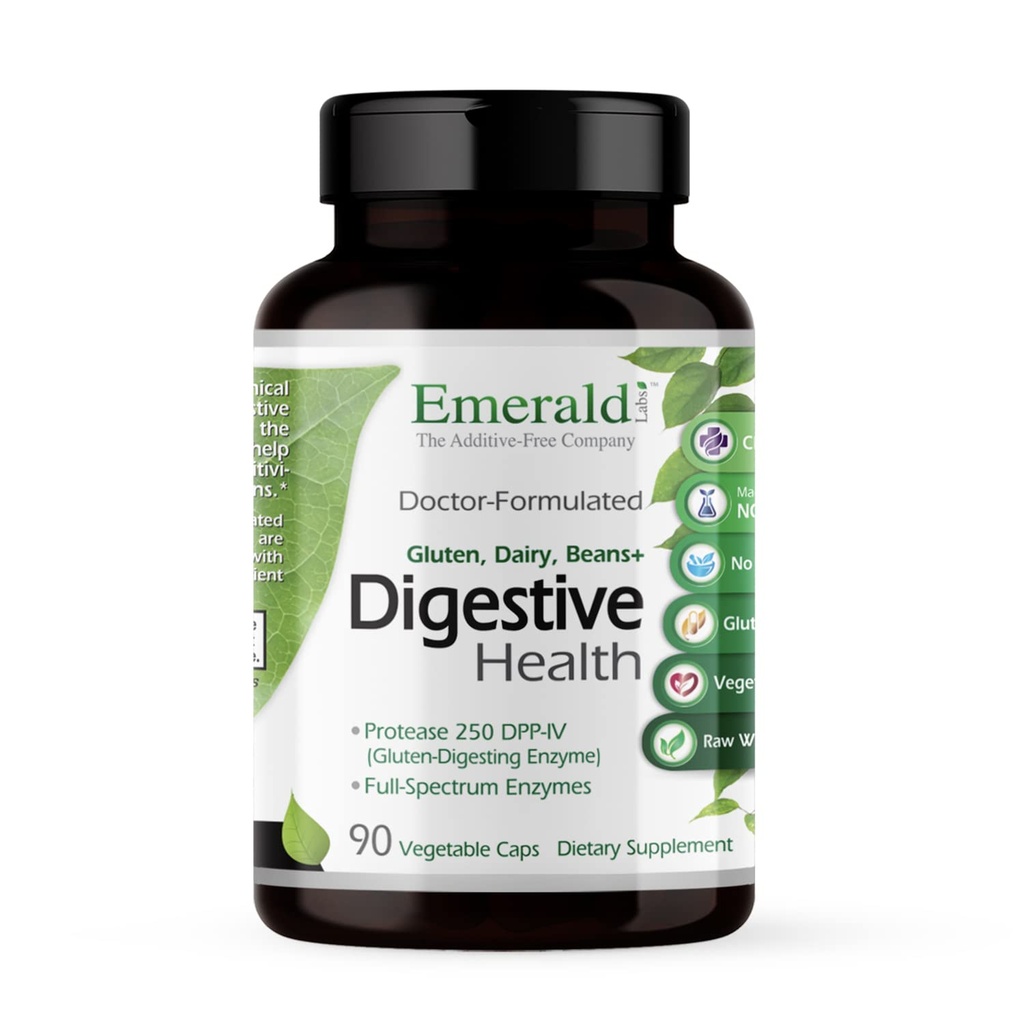 EMERALD LABS Prebavno zdravje - Prebavna pomoč s probiotiki in prebavni encimi - podpira Gut Health & zaprtje - vegetarijansko, Gluten-free - 90 Zelenjavne kapsule (30-dnevna oskrba)