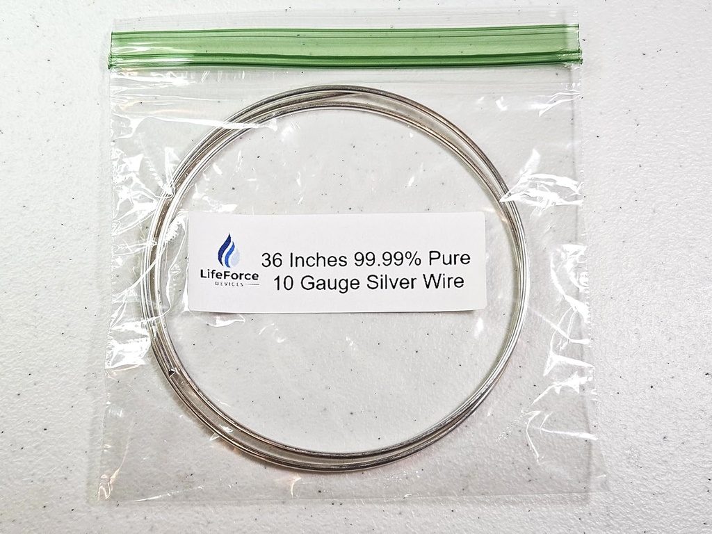 Čisti srebro generator žice – 9999 Silver Electrodes – Pre-Cut 36-Inch 10 Gage žice – Fits LifeForce Generators