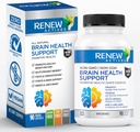 Renew Actives Brain Health Support – Bacopa 300MG, Ginkgo 100MG, Lion’s Mane 200MG na 2 kapsuli – Podpira kognitivno zdravje, okrepljen spomin, spodbuja fokus in razpoloženje – Made in Canada - 90 kapsul