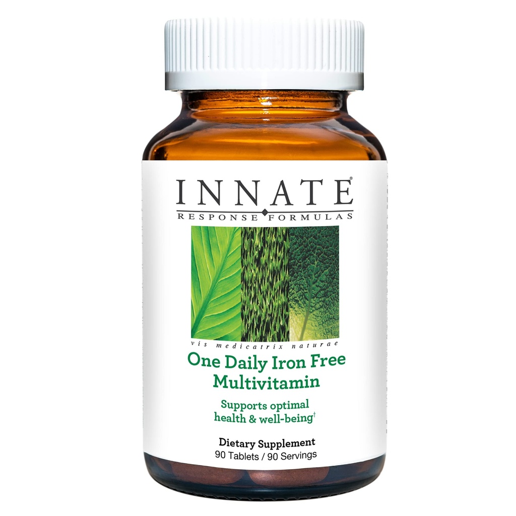 INNATE Response Formule One Daily brez železa - Iron-free Daily Multivitamin - Z B vitamini - Vegetarijanska, Non-GMO, in Kosher - Made With 9 Food Allergens - 60 Count (60 strežnikov)