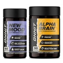 ONNIT Premium Alpha Brain Bundle - Nootropic Brain Supplement (90 Count) za Focus, Koncentracija & Memory + Nov Mood Supplement za razbremenitev stresa, spanje in razpoloženje (60 Count)