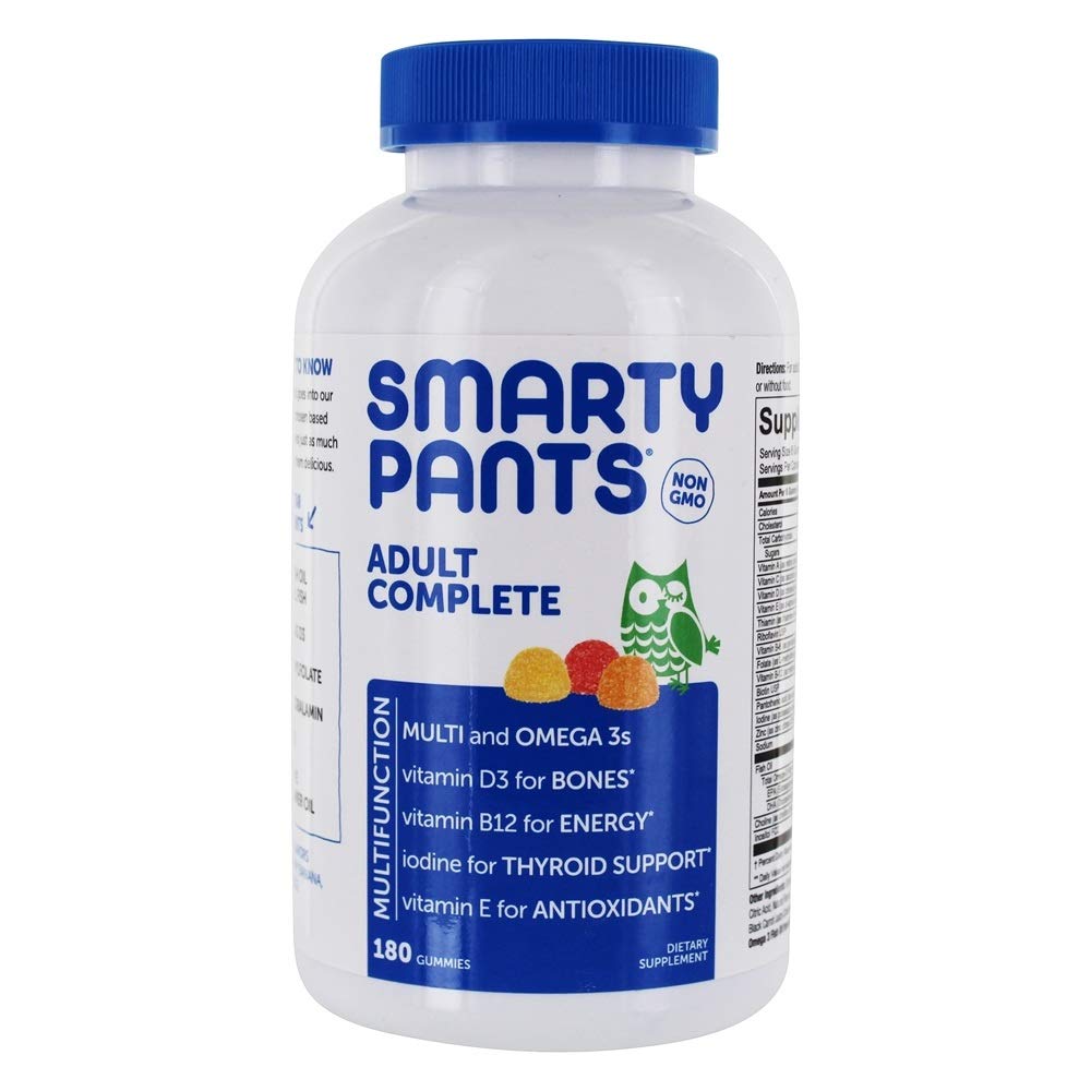 SmartyPants Adult Complete Daily Gummy Vitamini: Gluten Free, Multivitamin & Omega 3 DHA/EPA ribje olje, metil B12, vitamin D3, Ne-GMO, 180 število (30 dnevna dobava)