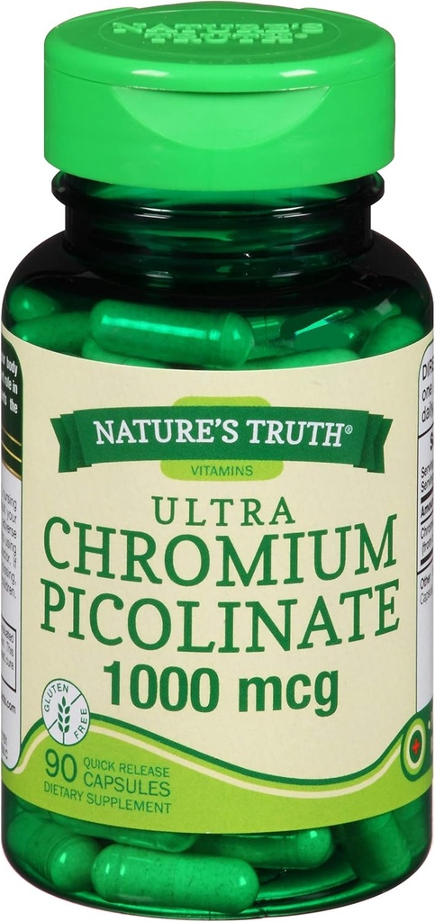 Resnica narave Ultra Chromium Pikolinat 1000 mcg kapsule za hitro sproščanje - 90 ct, pakiranje po 2