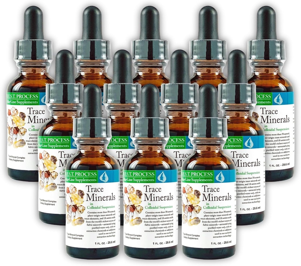 Morter Trace Minerals in Colloidal Suspension (12 Pack) Morter HealthSystem Najboljši proces Alkaline — Hranilna Dental Trace Elements, Fulvic Minerals & Aminokisline