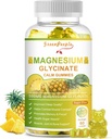 GREENPEOPLE Magnezij Glicinat Gumiji s Citratom 1000mg, Taurat & Matale - Brez sladkorja - Magnezij Kalij dodatek z vitaminom D, K2 za mirno Mood & Zzz podporo - 60 Ananas Gumies