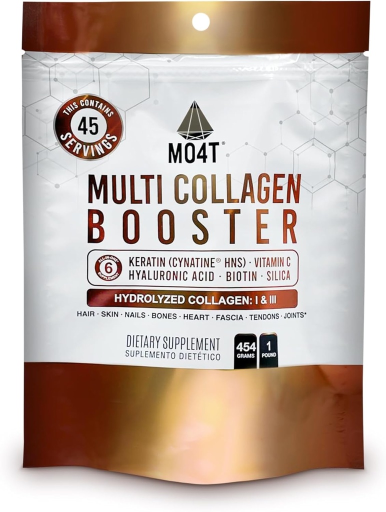Multi colagen obnovitveni prašek – ekstra moč kolagen dopolnilo z dodanim keratin, biotin, hialuronska kislina, vitamin C & Silica – ekstra hranila za lase, nohti, in kožo -1 funt
