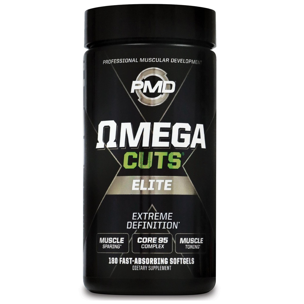 PMD Sports Omega cuts Elite -Fat Loss-Muscle Defining Formula - Omega Maščobne kisline, MCT in CLA za opredelitev in vzdrževanje mišic - Keto prijazno za ženske in moške - Stimulant Free (180 Softgels)