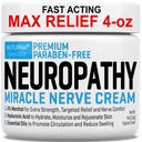 Nevropatija Nerve Relief Cream - Premium Živčna krema 3X Ukrep za ciljno Relief in pomirjujoče živec Comfort - Največja moč s 4% Mentol Arnica MSM za noge noge prsti in nazaj - Velika 4 Oz