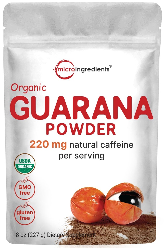 Mikro sestavine Organski Guarana Prašek 1.000mg na Serv, 8 Ounces 