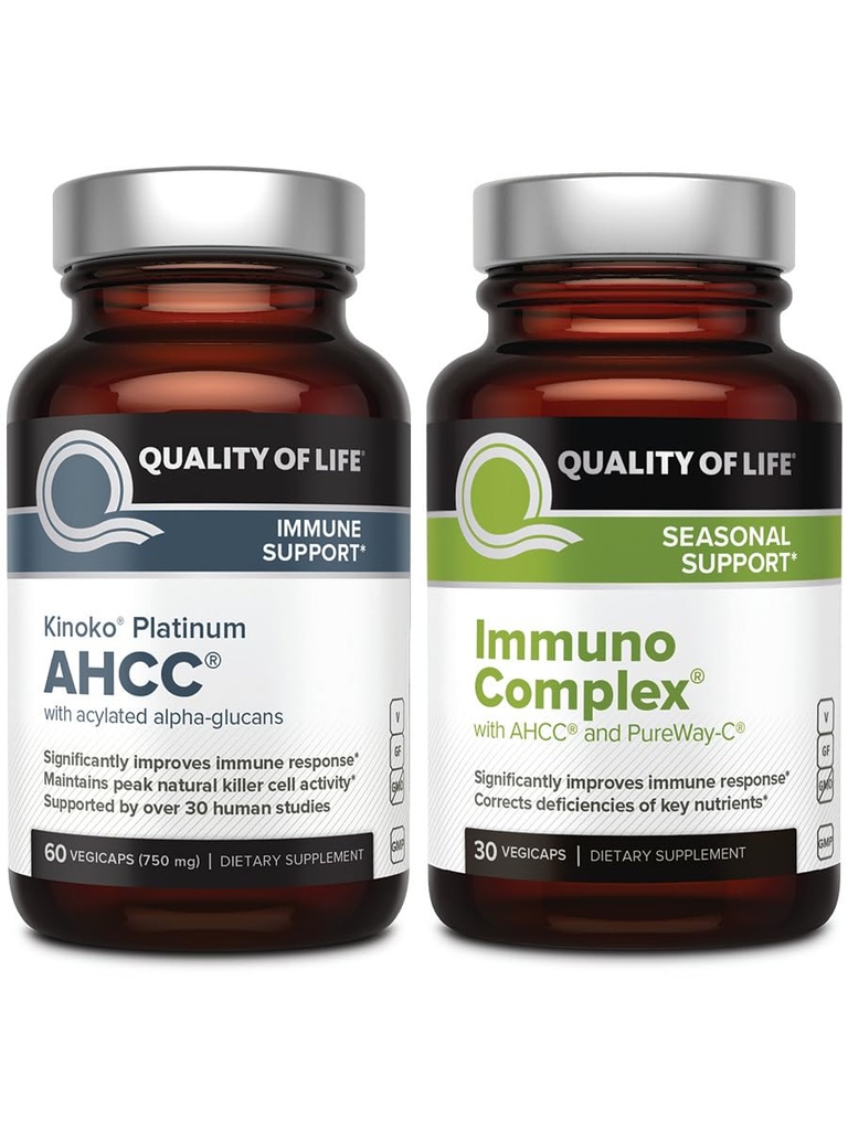 Kakovost življenja AHCC Kinoko Platinum goba ekstrakt in Imuno kompleks Featuring Vitamin C - Ultimate Imunska podpora paket
