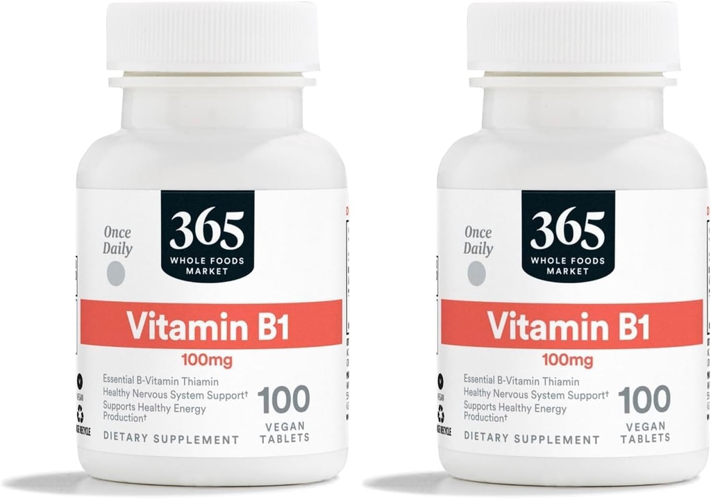 365 po celotnem trgu živil, vitamin B1 100Mg, 100 tablet (paket z 2)
