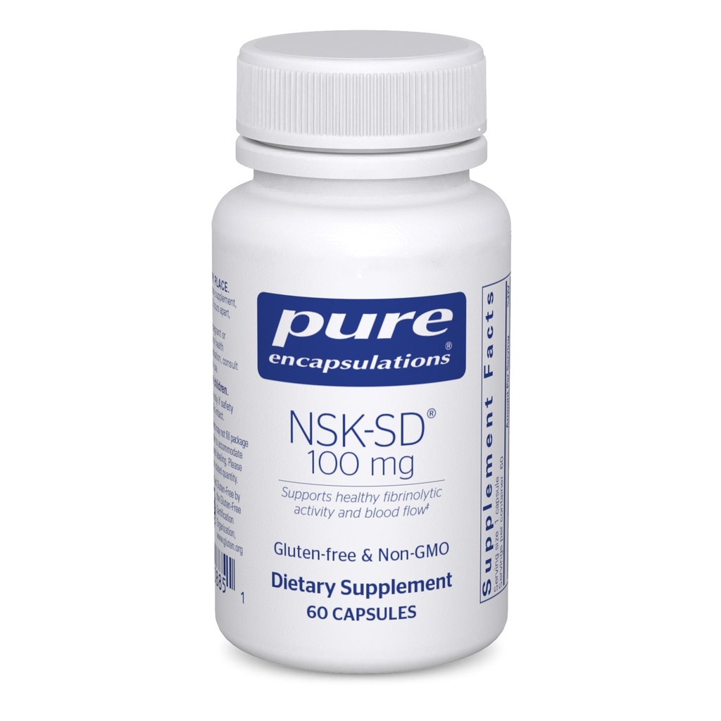 Čiste enkapsulacije NSK-SD - 100 mg nattokinaze - za normalno kroženje krvi - podpira fibrinolitično aktivnost* - brez glutena in ne- GMO - 60 kapsul
