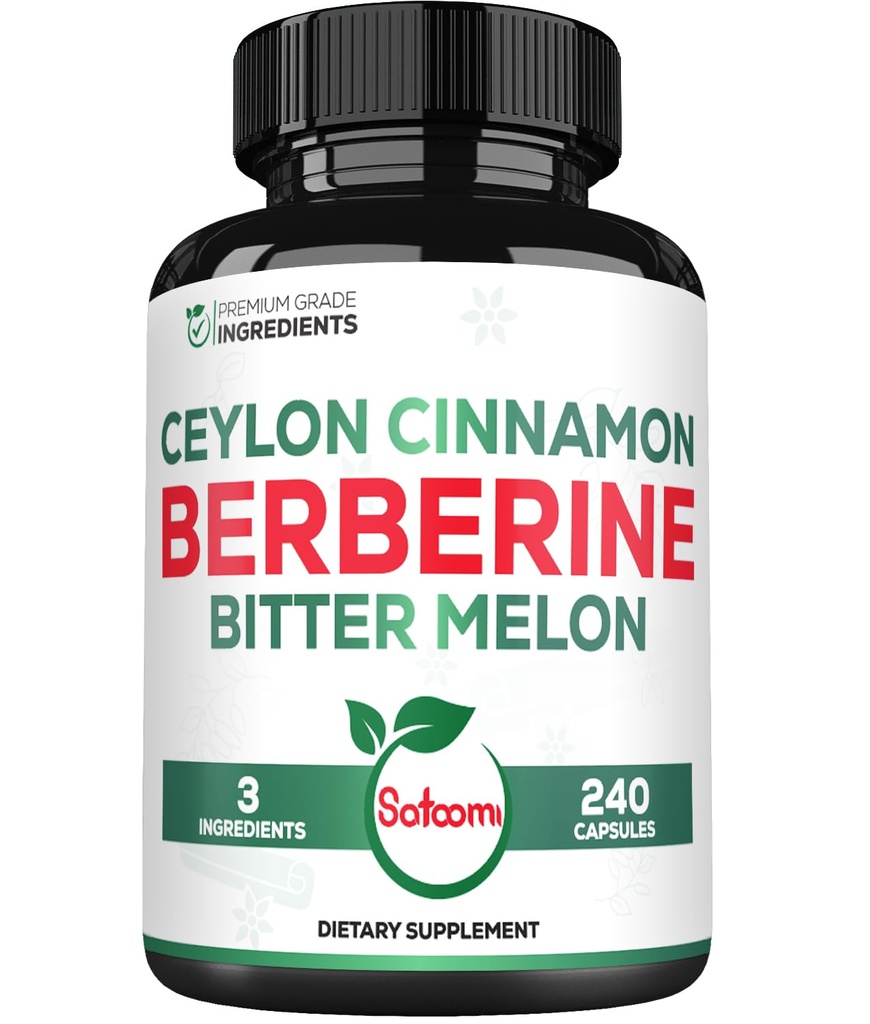 Berberine 1500mg dodatek z organskim cejlonom Cinnamon Bark & Bitter Melon - 240 Veganske kapsule za 80 Serving - Imunski sistem, zdravje srca, upravljanje telesa in podpora za prebavo