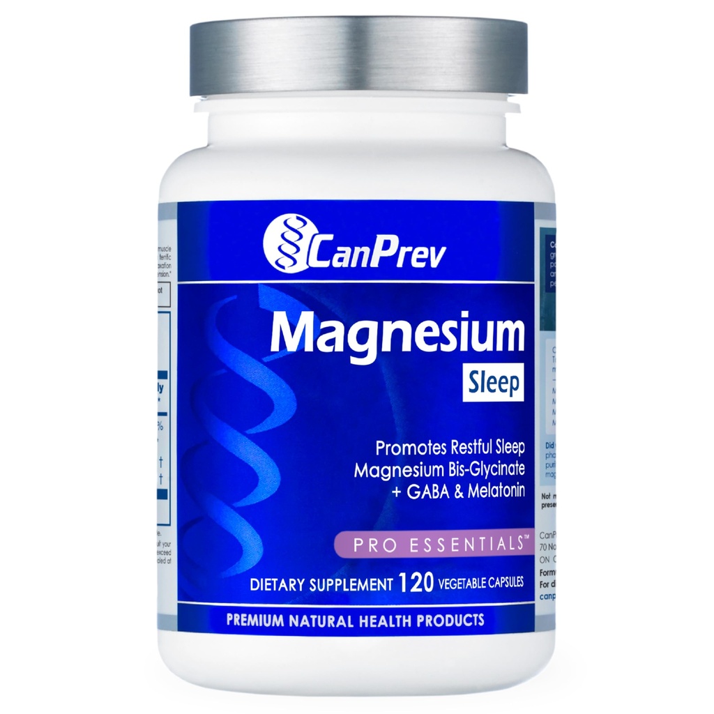 CanPrev Magnezij Bisglicinat Chellated + GABA & Melatonin, 120 Veg Caps, 120-dnevno oskrbo, Podpora Počivajoča noč, Mišična funkcija, Spodbujanje sprostitve in uravnoteženega cikla spanja-wake, Vegan, Ni GSO & Gluten