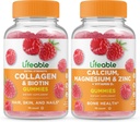 Življenjski kolagen in biotin + kalcij, magnezij, cink in vitamin D, Gummies paket - odlično degustacijo, vitamin dopolnilo, Gluten brezplačno, GSO brezplačno, žvečljivi gumi