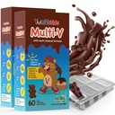 YUM-V'S - otroci večvitaminski žvečljivi čokoladni medvedi - multivitaminski za otroke dodatek - 16 Vitamini in minerali - Vitamini vključno z D, cink, C, B Complex & More, 60 Število (Pack of 2)