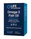 Life Extension Omega-3 Ribje olje Gummy ugrizi, EPA DHA Maščobne kisline, Visoka doza EPA DHA Podpora v okusni žvečljivi obliki, Non-GMO, Gluten Free, 36 Gummy Bites