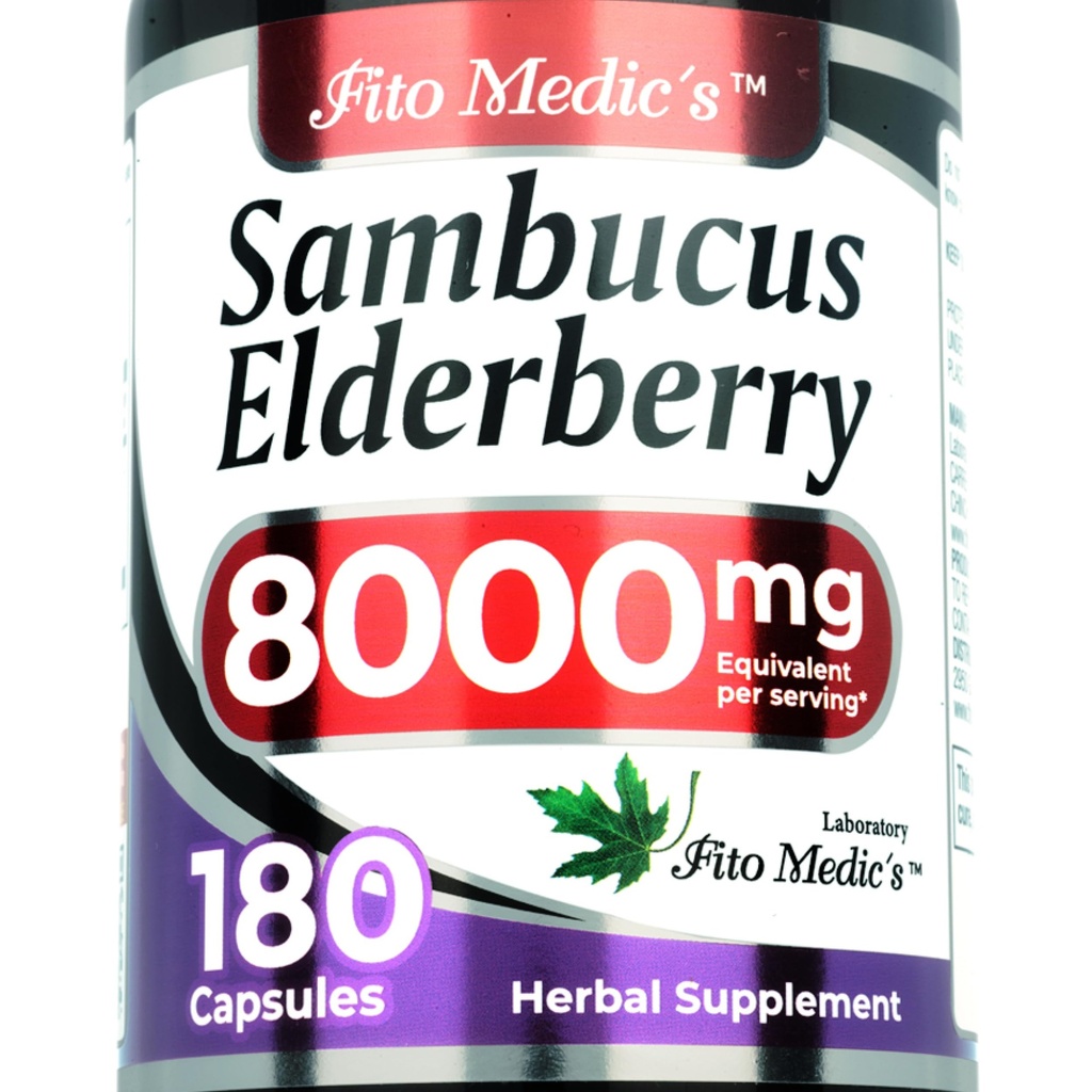 Lab - Bezgove jagode - Sambucus Bezgove 8000 mg, 180 Kapsule - Bezgove kapsule - Črna Bezgove jagode - Imunska podpora - Vitamini za ženske in moške, Ultra visoka absorpcija