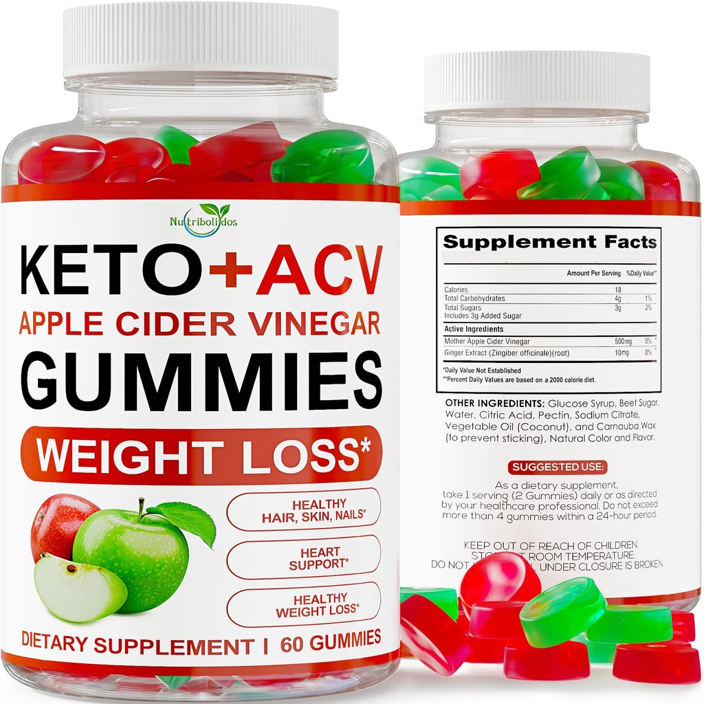 Keto ACV Gumies Napredno hujšanje - ACV Keto Gumies za hujšanje - Keto Gummy dodatek za ženske in moške - čiščenje - Detox - Apple Cider kis - Made in ZDA