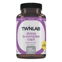 Twinlab Stress B-kompleks kapice - Popoln B-kompleks & 1000 mg Vitamin C - energijska podpora dodatek z vitaminom B12 in B6-100 kapsule