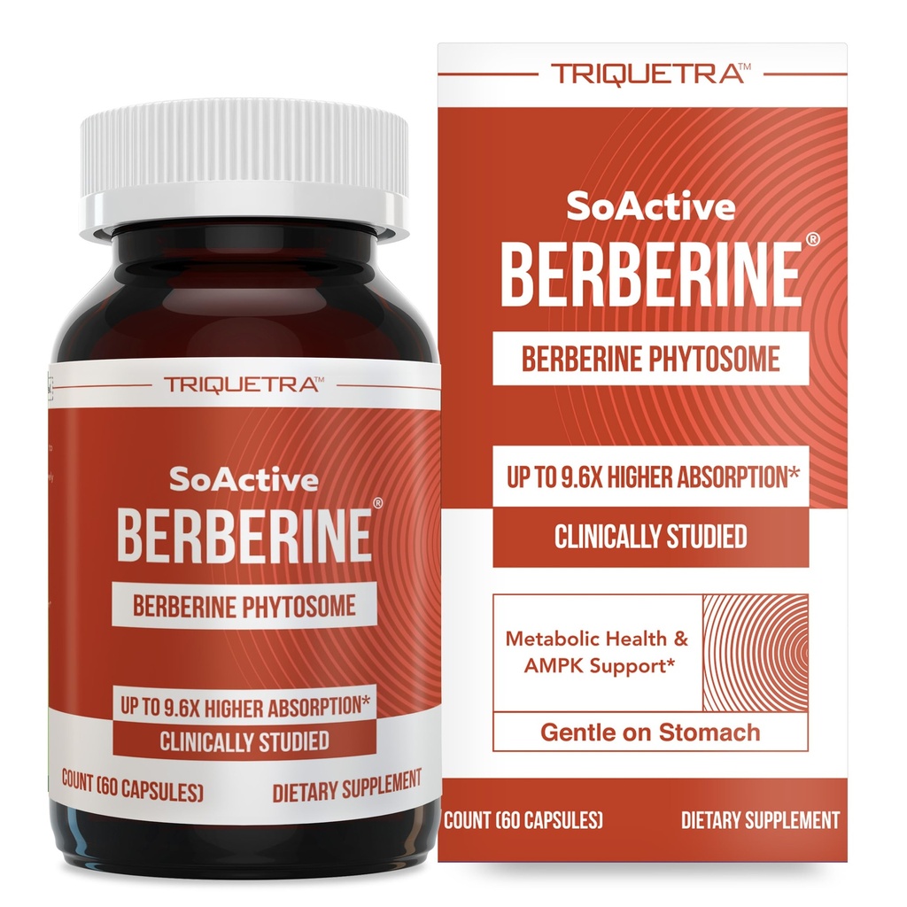 SoActive Berberine 550mg: 9.6X Višja absorpcija, klinično raziskano, Optimizirano fitosome 